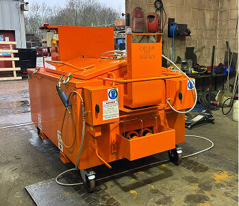 Blue scissor lift
